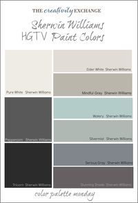 Favorite HGTV Paint Color Collections from Sherwin Williams {Color Palette Monday}