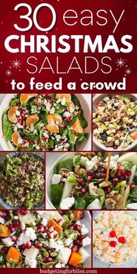 Looking for an easy and healthy side dish for Christmas dinner? Find 30 best Christmas salad recipes that are perfect for feeding a crowd at your holiday gathering. Enjoy easy Christmas salads, simple holiday salads, Christmas dinner side dish recipes, and Christmas potluck ideas.