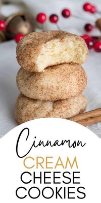 These cinnamon cream cheese cookies are perfect for potluck desserts, graduation cookies, or just a quick treat at home! They are tender, slightly chewy, and addictive! These cookies will remind you of classic Snickerdoodles with a meltaway texture! You’ll need simple ingredients like powdered sugar, vanilla, kosher salt, cinnamon, cream cheese, and butter. Bake up these soft, pillowy, cinnamon-cream cheese cookies today!