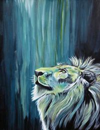 Blue Lion ART PRINT Limited Edition 8x10 by AFMarlow on Etsy