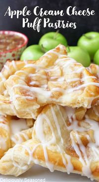 Apple Cream Cheese Puff Pastries are a sweet and delicious breakfast or dessert pastry.