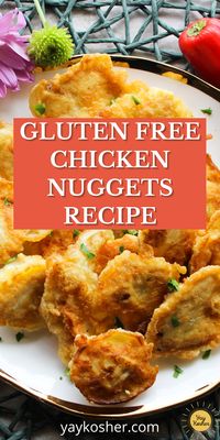 This gluten free chicken nuggets recipe is a creative spin on the classic family favorite. Just because we cannot have bread or chometz on Passover does not mean that have to avoid our favorite recipes. This recipe uses tender and juicy chicken breast in a flavorful kosher for Passover batter and no matzo meal! Quick and easy to make, gluten free chicken nuggets are a must for at least one Passover meal.