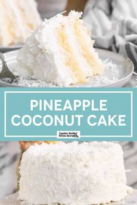 Look no further for the best Coconut Cake recipe with layers of soft coconut cake, pineapple filling, and coconut cream cheese frosting. via @betrfromscratch