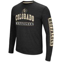 Colorado Buffaloes Adult NCAA Sky Box Long Sleeve T-Shirt - Black