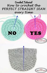 How to crochet a straight seam when going in rounds - crochet tutorial - by Nicki's Homemade Crafts.