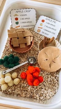 Apple Pie & Apple Crisp Sensory Bin for Toddlers - Etsy