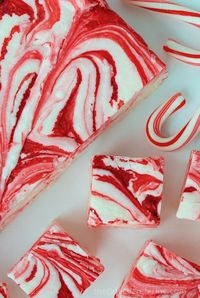 Candy Cane Swirled Fantasy Fudge - the most fun, festive and delicious fudge EVER! Oh, and it's easy too!