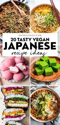 Explore the tasty world of Japanese cooking with these carefully selected vegan Japanese recipes. There is a dish to get excited about with sushi, tempura, curry, Oyaki, miso soup, edamame, tempeh, soba noodles, mochi ice cream, and more! Healthy ideas for the whole family.