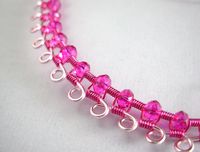 Pink weave sample with beads | dawnblairjewelry | Flickr