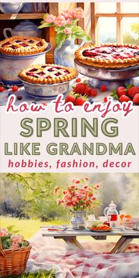 Celebrate and enjoy the Spring season as Grandma would by embracing the warmth and joy. Bake fresh fruit crumbles, wear pretty floral dresses and straw hats, lay out the gingham tablecloth and enjoy the simple joys of this time of year. Discover how to add Grandmacore style to your springtime days with hobbies, fashion, and decor!