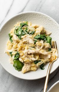 Make this amazingly simple and delicious dish with leftover/rotisserie chicken! It's like a risotto but even easier.