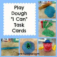 Free printable play dough I Can task cards via www.pre-kpages.com