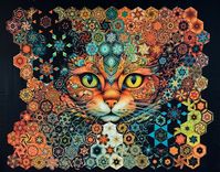 When I saw this panel by Rubin Design Studio “Intricate Illustrated Kitty” of EQuilter, my heart skipped a beat. I just love the colors, the curves and the movement in this panel. The p…