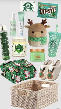 #green#Christmas basket