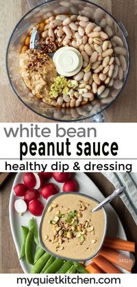 With white beans blended right in, this healthy vegan peanut sauce doubles as both a sauce and a dip. Heck, it's even amazing as a salad dressing! Whip up a batch in minutes to enjoy on grain bowls, baked tofu, veggies, or pretty much any dish where you want the irresistible flavors of Thai peanut sauce. Made without oil, gluten, or coconut.