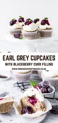 Earl Grey Cupcakes with Blackberry Curd filling make an incredible flavor combination for dessert. These cupcakes are easy to make at home and bake in just 20 minutes. You'll love to serve these tasty treats to your guests or just to have on hand to satisfy your sweet tooth.