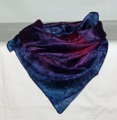 Hand Dyed Red and Navy Blue Square Silk Scarf/Bandanna Long Silk Scarf, Square Silk Scarf, Scarf Silk, Blue Square, Bandanas, Scarf Shawl, Silk Scarf, Unique Patterns, Hand Dyeing