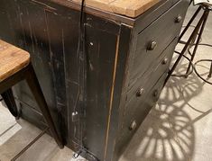 Industrial Farmhouse Kitchen Island - Furniture on Main Industrial Farmhouse Kitchen Island, Industrial Farmhouse Kitchen, Create Character, Artist's Loft, Farmhouse Kitchen Island, Vintage Hardware, Industrial Farmhouse, Wood Drawers, Paint Finish