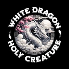 Embrace the mystical allure with the 'White Dragon Holy Creature' t-shirt design, showcasing a breathtaking white dragon amidst clouds and cherry blossoms. This editable template is perfect for creating a unique and enchanting apparel piece that captures the essence of mythical elegance. Ideal for those who appreciate the fusion of fantasy and artistry in their wardrobe. __ #kittl #kittldesign #kittlai #tshirtdesign #apparel #streetwear #illustration #graphicdesign #designtool #vectordesign #designinspiration Design For Tshirt, Tshirt Printing, Tshirt Printing Design, Dragon Illustration, Stylish Fonts, White Dragon, Printing Design, Brand Board