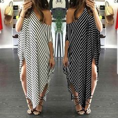 Summers Almost Coming To An End Enjoy It With This Beautiful Dress! We Have White On Black As Well Short Sleeve Maxi Dresses, Hippie Chic, Maxi Dress With Sleeves, Long Maxi, Side Split, Asymmetrical Dress, Plus Size Dress, Women Dress, Womens Maxi Dresses