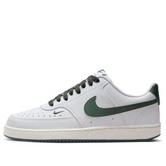 (WMNS) Nike Court Vision Low Next Nature 'White Vintage Green' FV9952-101 Nike Court Vision Low Next Nature, Court Aesthetic, Nike Court Vision Low, Low Cut Shoes, Nike Court Vision, Court Vision, Nike Green, White Vintage, Nike