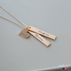 Rose Gold Dangle Necklace, Rose Gold Metal Necklaces For Anniversary, Rose Gold Metal Necklace For Anniversary, Dainty Charms Necklace As Gift, Dainty Charms Necklace For Gift, Dainty Charms Necklace For Gifts, Engraved Pendant Necklace Gift, Gold Necklace Nickel Free For Gifts, Rose Gold Sterling Silver Necklaces As Gifts