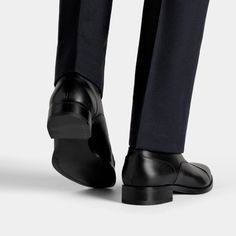 A classic pairing to formal suits, these timeless black Oxfords are crafted in Italy from supple Italian calf leather in a Blake stitch, and feature full leather lining and sole. Black Oxfords, Shoe Tree, Formal Suits, Leather Conditioner, Penny Loafers, Fashion Advice, Cleaning Clothes, Calf Leather, The Black