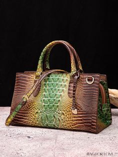 BagForLove - Crocodile Embossed Ombre Handbag: Versatile Womens Shoulder Bag with Adjustable Strap Product Description Color Multicolor Strap Type Adjustable Style Fashionable Bag Size Small Type Top Handle Bag Closure Type Zipper Material PU Leather Coating 100% Polyurethane Composition 100% Polyurethane Size Chart INCH CM Bag Length Bag Width Bag Height Handle Height Strap Length 11.8 inch 6.7 inch 7.9 inch 4.3 inch 41.3 inch Bag Length Bag Width Bag Height Handle Height Strap Length 30 cm 17 cm 20 cm 11 cm 105 cm Details Pictures Similar Products h2 { text-align: center; } /* æ¢è¡ */ li{ white-space: normal; word-break: break-all; word-wrap: break-word; } .red-box { width: 100%; display: flex; flex-direction: row; flex-wrap: wrap; justify-content: center; } .red-box > div { width: 190 Green Leather Satchel With Crocodile Pattern, Daily Use Top Handle Satchel With Crocodile Pattern, Top Handle Shoulder Bag With Crocodile Pattern, Top Handle Satchel With Crocodile Pattern For Daily Use, Everyday Use Top Handle Shoulder Bag With Crocodile Pattern, Everyday Crocodile Pattern Shoulder Bag With Top Handle, Daily Use Crocodile Pattern Top Handle Satchel, Everyday Use Crocodile Pattern Top Handle Shoulder Bag, Green Crocodile Pattern Top Handle Satchel