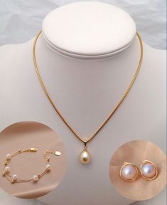 Small Chains Gold With Pendant, Gold Pendant Jewelry Simple, Modern Pearl Jewelry Design, Jewelry Necklace Simple, Gold Pearl Jewelry