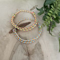 "Colorful boho style bracelet, handmade of Cotton Thread. Perfect for family use. This waterproof bracelet gives you a cool style that expresses your personality.  ♥ ITEM DETAILS: Total length: The size of the bracelet is adjustable. 💕The bracelet has an adjustable closure that will work on a wrist of about 6\" - 7\"💕 Materials: Cotton Thread Cotton Thread Size: Approx. 1.5mm   ♥ GIFT IT Jewelry comes in a cute Canva bag ready to gift! If you wish your item to be a gift, please let me know and Colorful Boho Style, Bracelet Thread, Colorful Boho Fashion, Waterproof Bracelet, Bracelets Simple, Strength Bracelet, Bracelet Matching, Boho Style Bracelets, Thread Bracelet