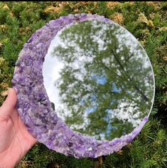 Amethyst Mirror, The 3rd Eye, Mirror Crystal, Handmade Wood Furniture, 3rd Eye Chakra, Crystal Mirror, Selenite Stone, Moon Mirror, Marble Chess Set