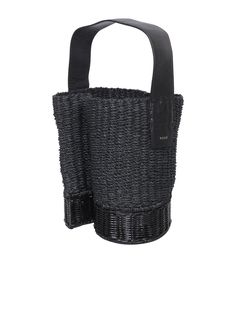 This chic Sacai bucket bag is fashioned from distinctive black woven raffia, offering a unique, eco-friendly aesthetic. Features an open, functional design with a spacious interior for everyday use.Composition: 100% Calf Leather, 100% Other Fibers Daily Use Bucket Bag With Intrecciato Weave, Modern Woven Leather Bucket Bag, Summer Bucket Bag With Intrecciato Weave, Chic Bucket Bags With Intrecciato Weave, Straw Bucket Bag With Intrecciato Weave, Chic Black Bag With Bamboo Handle, Black Leather-handled Bucket Bag, Luxury Straw Bucket Bag With Woven Leather, Black Leather Bucket Bag With Leather Handles