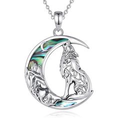 This enchanting Witchy Wolf Moon Necklace is crafted from 925 Sterling Silver, free of nickel, lead, and cadmium making it 🤩hypoallergenic and perfect for long-term wear! 💓 Experience good health while giving yourself a beautiful look! Pendant Size :36.2*24.6mm；Weight:5g; Chain size: 18 inch ( 46cm) , Chain width 1.1 mm Package: Package Included (To Choose one of 3 Different Sets) 1. 1x Only Pendant+1x Silver Cloth+1*Box 2. 1x 18 inch chain +1x Pendant +1x Silver Cloth+1* Box 3. 1x 20 inch cha Wolf And Moon Jewellery, Silver Moon-shaped Magical Necklace, Mystical Nickel-free Moon Necklace, Nickel-free Moon Shaped Spiritual Necklace, Wolf Pendant Necklace, Wolf Necklace, Wolves Pendants, Silver Wolf, Diy Garden Furniture