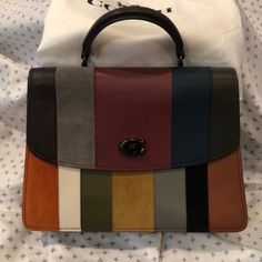 Brand New, Never Used Coach Purse. Detachable Strap-Can Be Worn As Shoulder Bag,Cross Body Or Hand Bag. Comes With Dust Bag. Designer Multicolor Satchel With Top Carry Handle, Elegant Multicolor Coach Bag, Chic Multicolor Rectangular Satchel, Luxury Multicolor Coach Bag, Elegant Multicolor Shoulder Bag For Office, Designer Multicolor Top Handle Satchel, Elegant Multicolor Shoulder Bag With Detachable Handle, Chic Multicolor Satchel With Detachable Strap, Chic Multicolor Evening Satchel