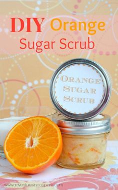 Orange Sugar Scrub, Homemade Scrubs, Orange Scrubs, Salt Scrubs, Homemade Beauty Recipes, Bath Scrubs, Homemade Scrub, Sugar Scrub Recipe