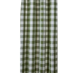 a green and white checkered shower curtain