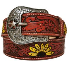 This  sunflower leather belt for women is a dream accessory; a versatile piece you'll love and wear forever. Sumptuous LEATHER in rich brown tones is embossed with flowers.  *Made of GENUINE LEATHER and has a metal buckle. *HANDMADE  with love and care with help of  talented  artisans for an authentic look. *Features snaps for easy REMOVAL  OF THE BUCKLE  *A beautiful, luxurious accessory with a timeless style 🌻Width:40 mm   / 1.6 inches 🌻Cowhide leather belt. This is a stiff leather and will Bohemian Antique Belt Buckles For Festivals, Brown Artisan Belt With Antique Buckle, Artisan Brown Belt With Antique Buckle, Adjustable Hand-tooled Belts, Western Antique Belt Buckles For Festival, Festival Leather Concho Belts, Rustic Leather Belt For Rodeo, Bohemian Leather Adjustable Belt Buckles, Rustic Hand Tooled Adjustable Belts