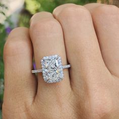 Elongated Radiant Engagement Ring Halo, Ascot Diamonds, Engagement Ring Radiant Cut, Elongated Radiant, Engagement Ring Radiant, Diamonds Collection, Radiant Ring, Cushion Cut Diamond, Wedding Rings Halo