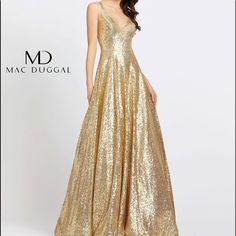 Brand New, Tags Attached, Size 4. I’ve Never Worn It Because My Prom Was Canceled Last Year. It’s Also Too Small For Me Now. Mac Duggal Prom Dresses, Prom Dress Gold, Birthday Dress 21st, Sequin Ball Gown, 21st Birthday Outfits, A Line Prom Dress, Gold Gown, Prom Long, Mac Duggal Dresses