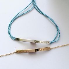 Blue cord bracelet,  luca jewelry, minimal jewelry , cord bracelet, name bracelet, name bar bracelet, gold bar bracelet, initial bracelet, personalized jewelry, personalized bracelet, friendship bracelet, blue bracelet, etsy jewelry, skinny bar bracelet, gold bar bracelet, silver bar bracelet. Gold Personalized Meaningful Friendship Bracelets, Minimalist Gold Name Bracelet For Friendship, Minimalist Hand Stamped Name Bracelet For Friendship, Minimalist Bracelet With Sliding Knot For Best Friend, Minimalist Sliding Knot Bracelet For Best Friend, Inspirational Adjustable Gold Friendship Bracelets, Adjustable Gold Name Bracelet For Best Friend, Personalized Gold Friendship Bracelets, Dainty Personalized Friendship Bracelets