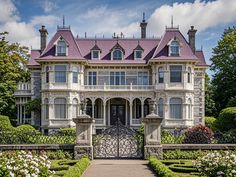 A stunning Victorian mansion with a lush garden. Victorian Mansion, Exterior House Color, Opulent Interiors, Exquisite Decor, Victorian Mansions, Victorian Architecture, Lush Garden, Story House, Outdoor Areas