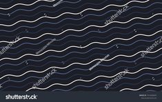 an abstract black and white background with wavy lines in the shape of waves, on a dark