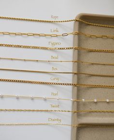 18K Gold Filled Chain Waterproof Non Tarnish Shower Ready Necklace Bracelet Anklet Chains Daily Wear Jewelry Personalized Best Gift 🔻For Bracelet and Anklet size chains: https://www.etsy.com/listing/1224582578  ---bracelets https://www.etsy.com/listing/1274614100  ---anklets https://www.etsy.com/listing/1263107340  ---waist chains 🔻For Silver Necklace Chains https://www.etsy.com/listing/1277268342                                                      🔹HOW TO ORDER🔹   1️⃣ Please pick the chain Cheap Adjustable Necklaces For Bridesmaid Gift, Luxury Engraved Chain Necklace For Formal Occasions, 18k Gold Plated Jewelry, Types Of Chains Jewelry, Gold Chain Anklet Gift, Gold Chain Anklets As Gift, Gold Tarnish Resistant Anklets For Gifts, Gold Anklets With Delicate Chain For Gift, Gold Anklets With Delicate Chain As Gift