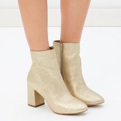 Matisse Grove Booties Are Just Too Good. These Gold Leather Booties Are The Hottest Statement Piece To Hit Your Wardrobe And You Don't Want To Miss Them. Never Worn. Heel Height: 3 1/4 (I Had Foot Surgery And Can Not Wear Them). Gold Boots With Reinforced Heel And Round Toe, Gold Round Toe Heeled Boots For Fall, Gold Heeled Boots With Reinforced Heel And Round Toe, Gold Boots With Round Toe And Medium Width, Gold Heeled Boots With Round Toe For Fall, Chic Gold Heeled Boots With Round Toe, Chic Gold Ankle-high Boots, Gold Boots With Block Heel For Spring, Gold Ankle-high Boots With Reinforced Heel