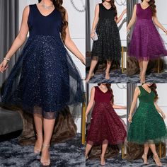 Plus Size Dresses, Elegant Lace Evening Dress, Party Dress, Cocktail Dress, Midi Dress, Formal Dress, Graduation Dress, Mother of the Bride, Bridesmaid Dress, Maxi Dress, This summery free flowing women’s plus size dress is made of soft, lightweight, breathable material that is cool and comfortable to wear and feels great against the skin. Made from high quality polyester and lace sequin overlay this gorgeous cocktail evening dress is sure to get you noticed. Featuring sleeveless backless design Holiday A-line Midi Dress For Night Out, Holiday Midi Dress For Prom, Dressy Midi Dress For Prom And Holiday, Holiday Sleeveless Midi Dress, Holiday Dressy Midi Dress For Prom, Dressy Holiday Midi Dress For Prom, Glamorous Midi Sleeveless Party Dress, Dressy Holiday Midi Dress For Evening, Dressy Holiday Midi Dress