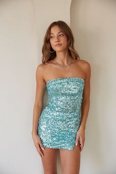 Hailey Sequin Bodycon Dress • Shop American Threads Women's Trendy Online Boutique – americanthreads Hoco Dress Inspo Short Blue, Hoco Dresses Pink Sparkly, Sequins Hoco Dress, Hoco Dresses Bright Colors, Glitter Dress Hoco, Hoco Sequin Dress, Seafoam Blue Dress, Dresses For A Large Bust, A Line Hoco Dresses Short