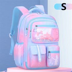 UAKISS - Primary Kawaii Cute Waterproof Little Gradient Color Children Backpack School Bags Back Pack For Kid Child Teenage Schoolbag sac Elementary School Backpack, Cartoon Backpack, Backpack School, Floral Bags, Pink Kids, Girl Backpacks, Womens Crossbody Bag, Kids Backpacks, Handbags For Men