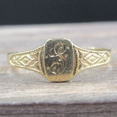 Loved It, But Ready To Rotate For Something New. Questions? Leave A Comment Below! Classic Intricate 14k Gold Jewelry, Formal Yellow Gold Stamped Engraved Ring, Vintage Initial Ring For Anniversary, Classic Stamped Gold Jewelry, Vintage Stamped Initial Ring For Anniversary, Victorian Stamped Gold Jewelry, Classic 14k Gold Stamped Signet Ring, Antique 14k Gold Initial Ring As Gift, Antique 14k Gold Initial Ring