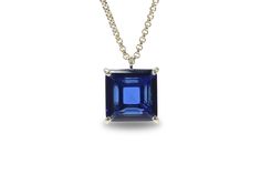 "A gold necklace crafted with a striking Sapphire stone held in prongs. This square pendant Sapphire necklace combines modern and vintage style that is a must-have in your jewelry collection. A delightful present for yourself or a gift for mom, sister, or wife. ♥ Gemstone Type - Sapphire (Lab Created) ♥ Gemstone Size - 16x16mm ♥ Gemstone Cut - Square - More options available in the drop down menu ♥ Metal Type (Main Photo) - 14k Gold Filled - More options available in the drop down menu ♥ Length Sapphire Pendant Necklace, Rose Gold Square, Blue Sapphire Pendant, Sapphire Necklace Pendants, Large Pendant Necklace, Mom Ring, Gold Topaz, Fancy Gifts, Necklace Craft