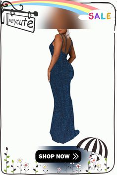 Blue Deep V Neck Glitter Long Maxi Dress Long Maxi, Women Dresses, Long Maxi Dress, Deep V Neck, Maxi Dresses, Deep V, Dresses Maxi, Maxi Dress, Glitter